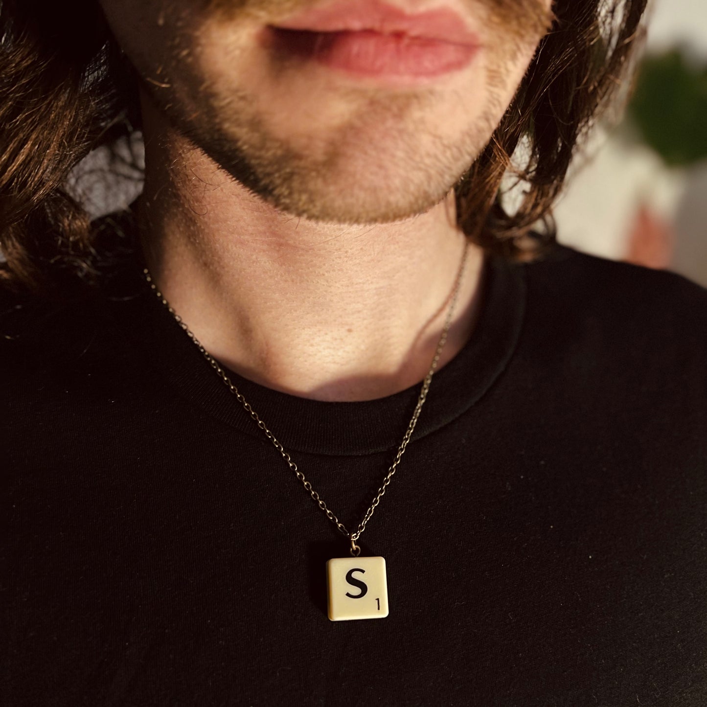 Vintage Scrabble Letter Necklace