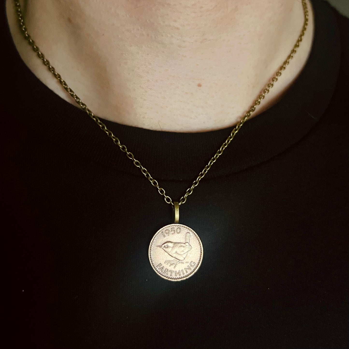 British Penny Farthing Coin Necklace