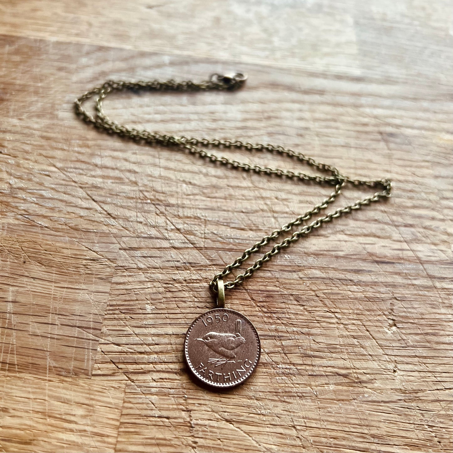 British Penny Farthing Coin Necklace