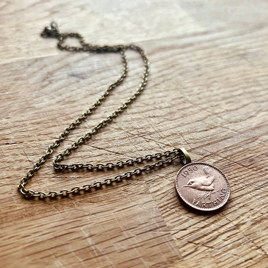 British Penny Farthing Coin Necklace