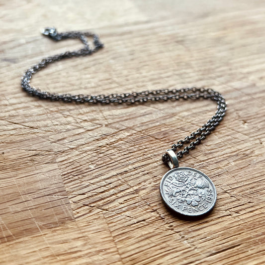 British Sixpence Coin Necklace